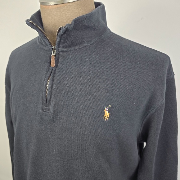 Polo Ralph Lauren Mens XXL Estate Rib Quarter Zip Sweater Pullover Flesh Pony - Picture 1 of 8
